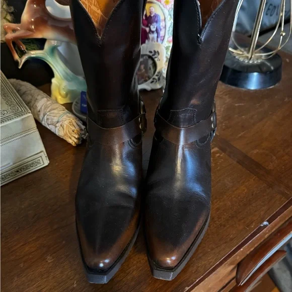 Dingo Brown Ride A Way Western Leather Boots - Picture 2 of 5